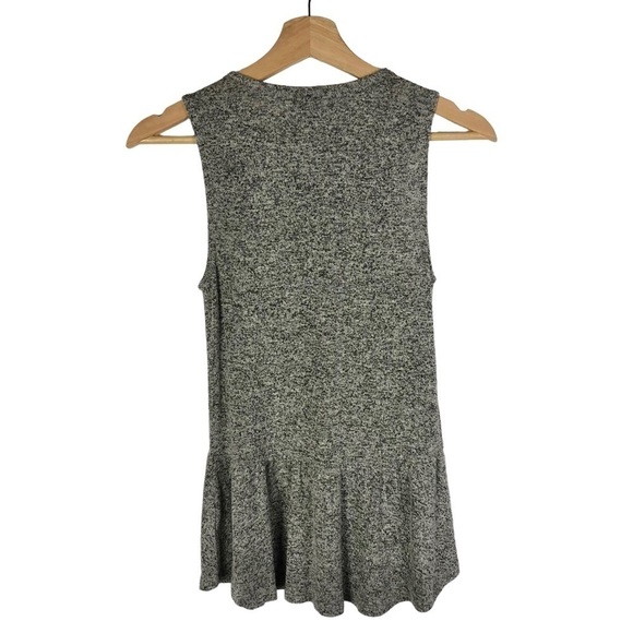 Express Gray Knit Criss Cross Neck Flared Hem Tank Top XS - Picture 2 of 4